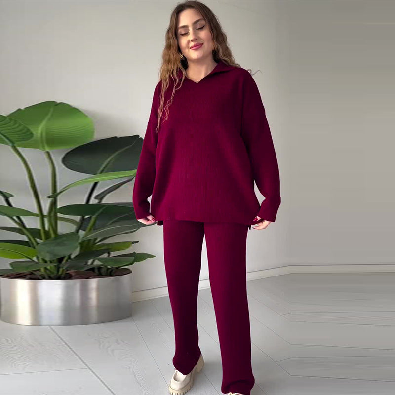Alyana – Πλεκτό σετ δύο τεμαχίων με ραβδώσεις