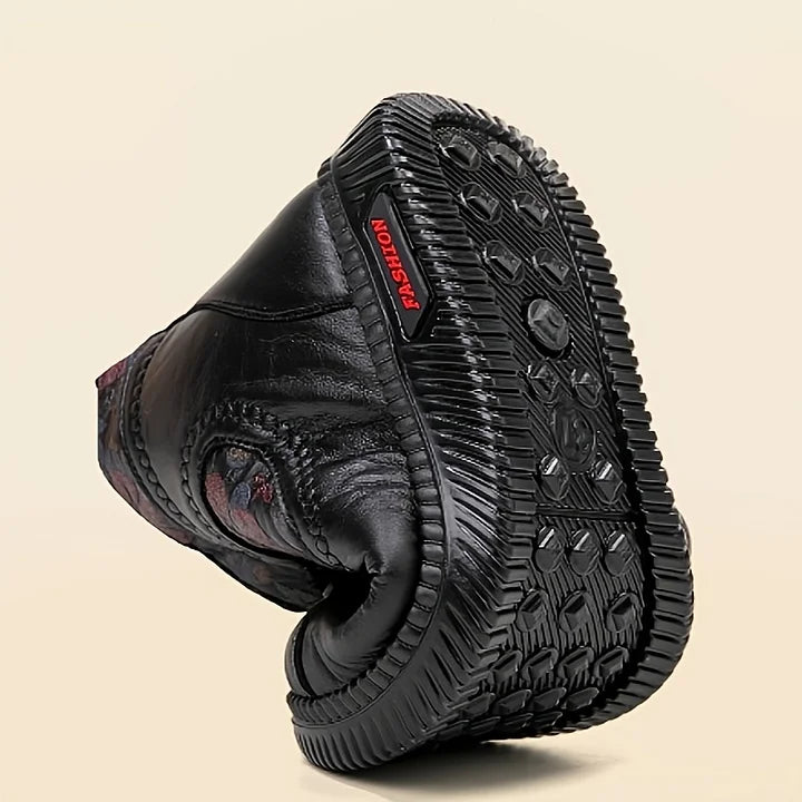 Robbie - Βιντάζ δερμάτινα μποτάκια με λουλούδια