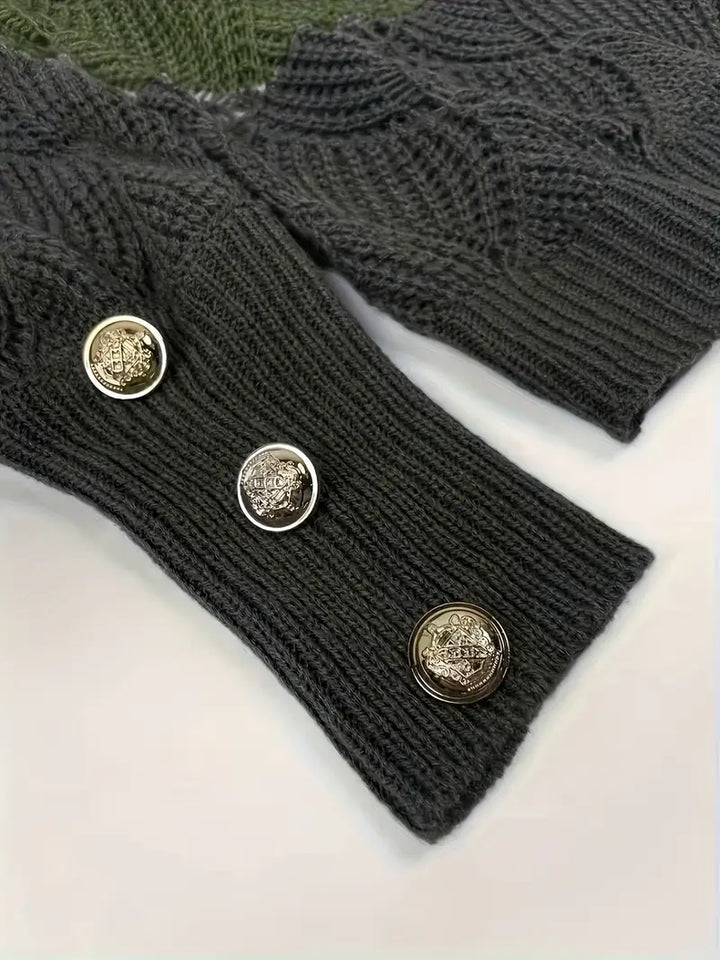 Renilda - Κομψό πλεκτό πουλόβερ με V λαιμόκοψη