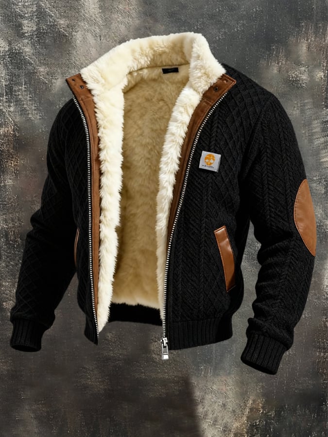 Claudio - Ρετρό πλεκτό μπουφάν με υφή