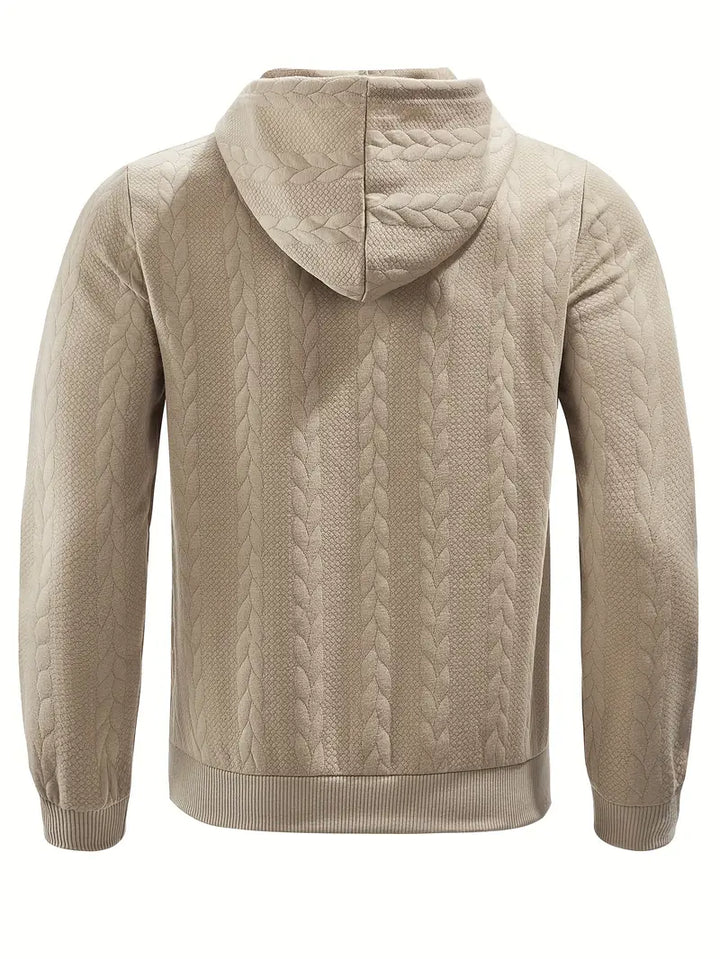 Philipp - Casual φούτερ με κουκούλα και φερμουάρ και μακριά μανίκια