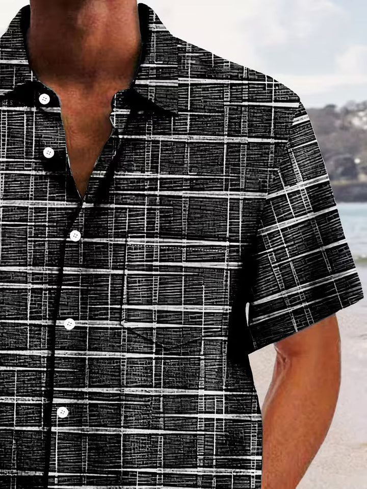 Jerrick - Πουκάμισο με vintage γεωμετρικό σχέδιο