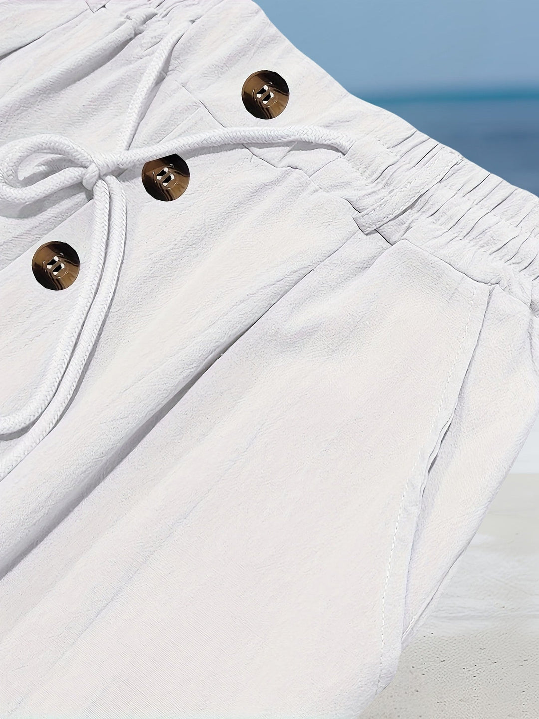 Aznar - Περιστασιακό λινό παντελόνι με ελαστική μέση