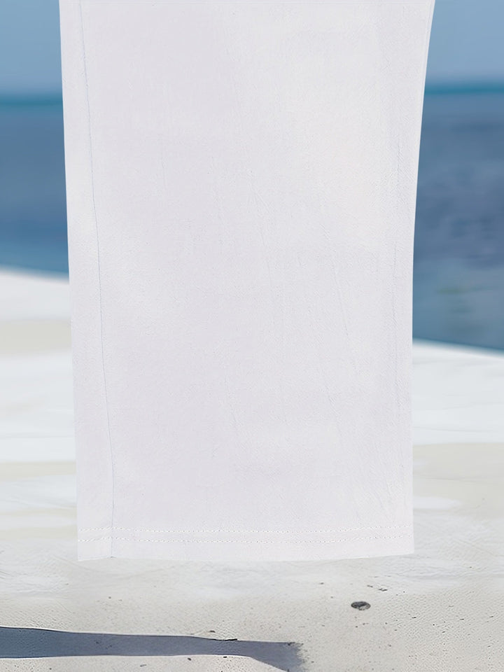 Aznar - Περιστασιακό λινό παντελόνι με ελαστική μέση