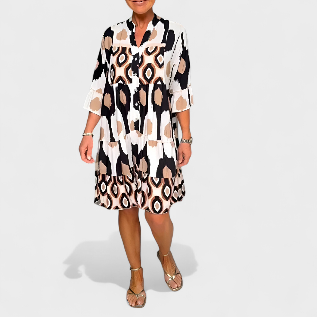 Suciana - Φόρεμα με V λαιμόκοψη και μοτίβο μποέμ