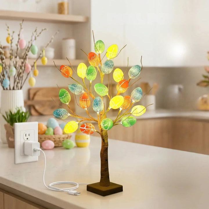 SpringAura - Πολύχρωμο πασχαλινό δέντρο με LED για εορταστική διακόσμηση του σπιτιού