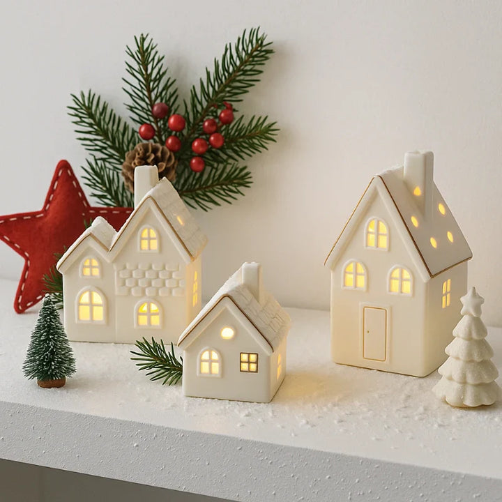 SnowLume - Σετ κεραμικών διακοσμητικών LED με θέμα το χριστουγεννιάτικο χωριό