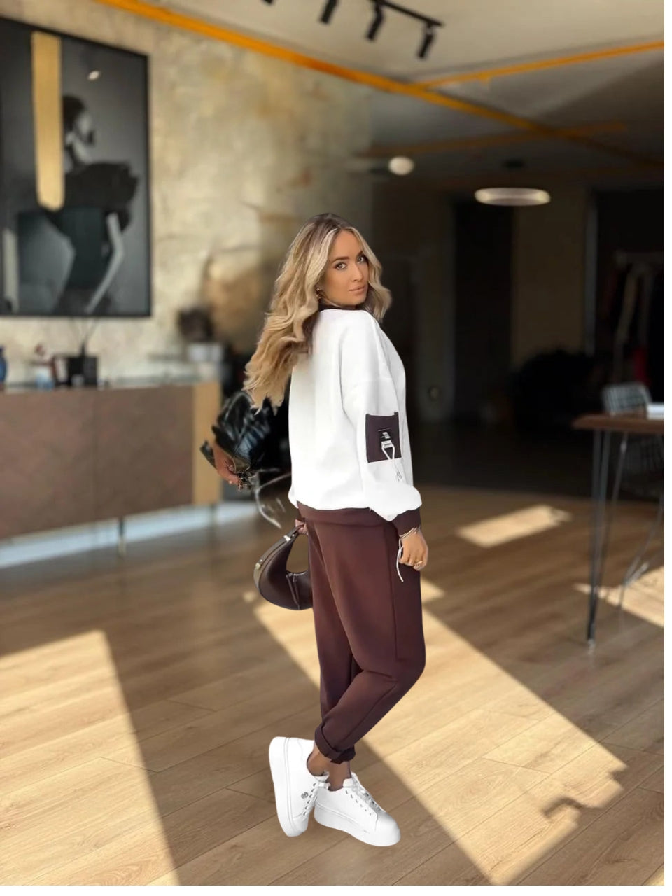 Valene - Casual παντελόνι με ελαστική μέση και τσέπες