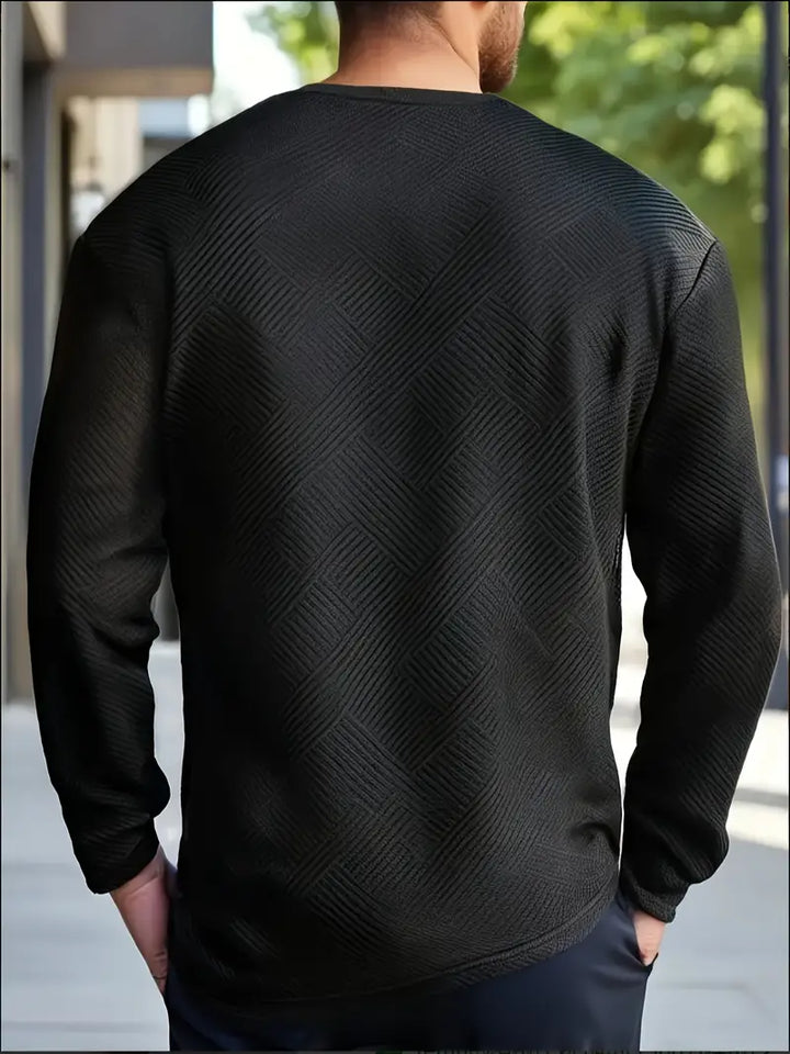 Malinga - Περιστασιακό Γεωμετρικό μοτίβο Φούτερ Με μακρύ μανίκι