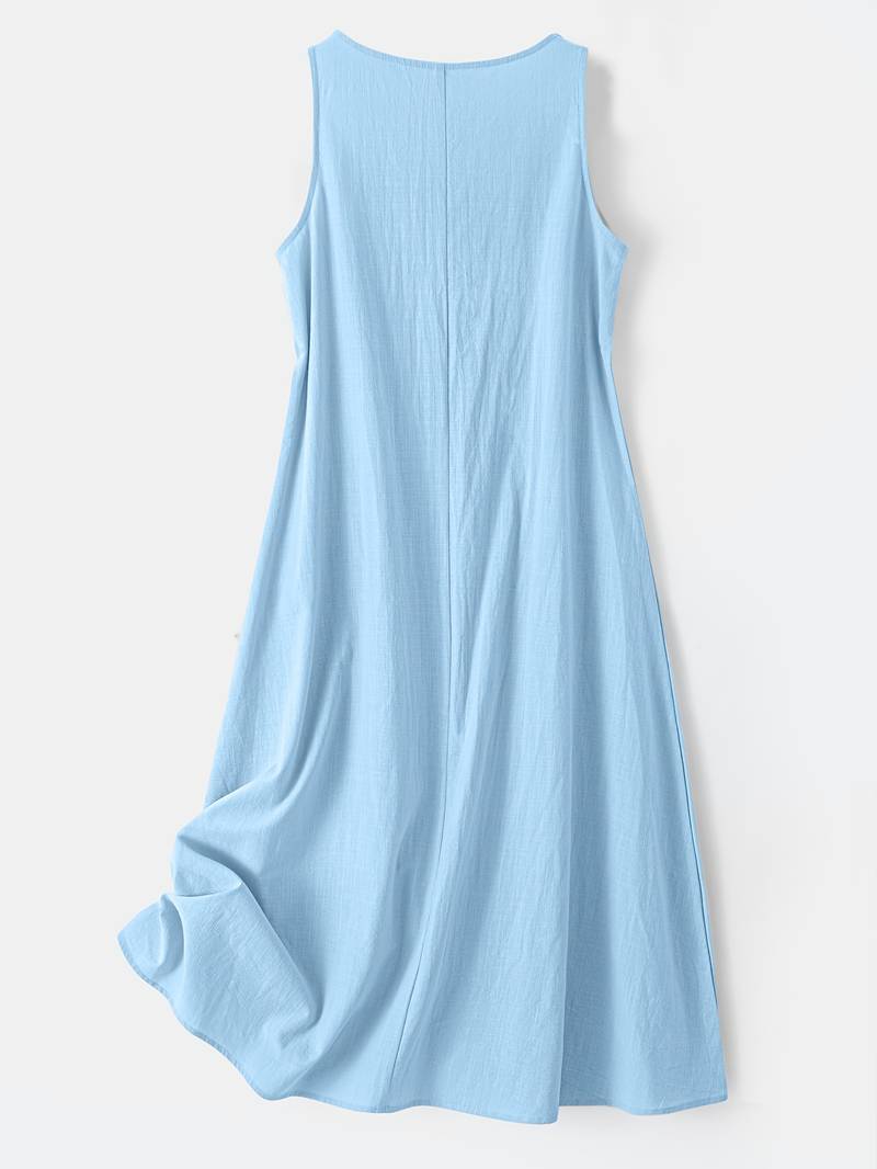 Brina - Κομψό μακρύ φόρεμα χωρίς μανίκια με V-neck