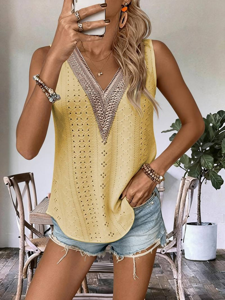 Melique - Καθημερινό αμάνικο μπλουζάκι με V-neck