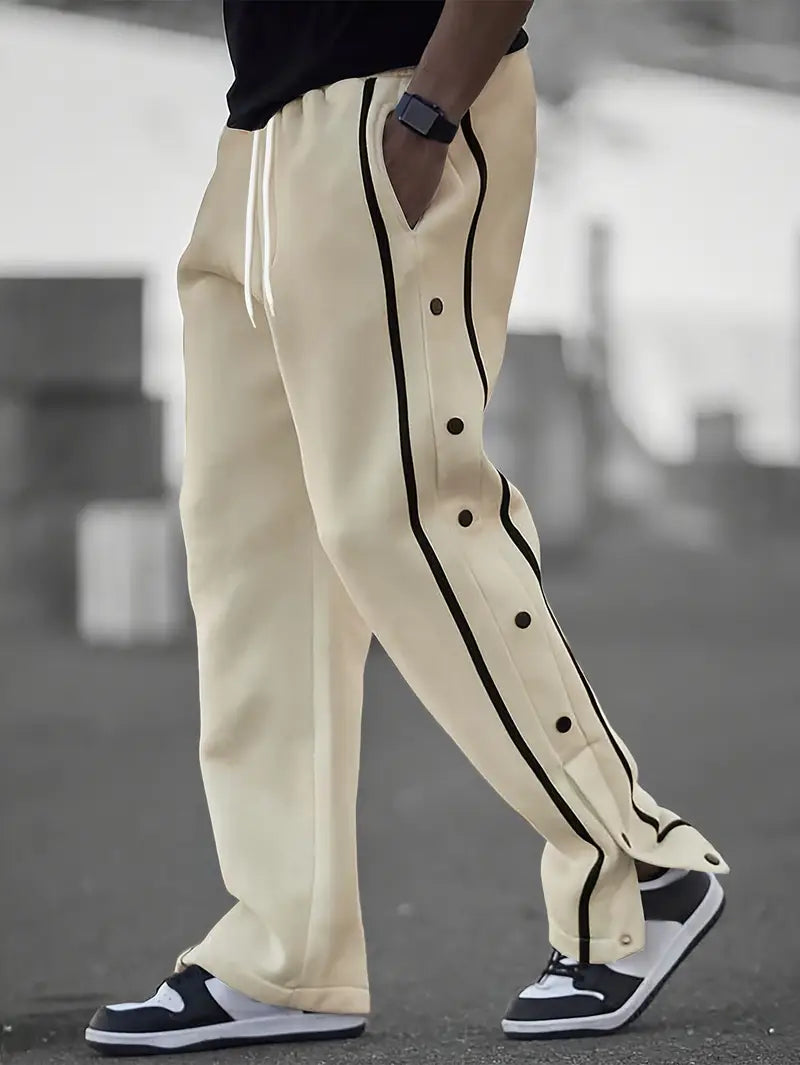 Mendis - Περιστασιακό αθλητικό παντελόνι με ίσια γραμμή και κουμπιά