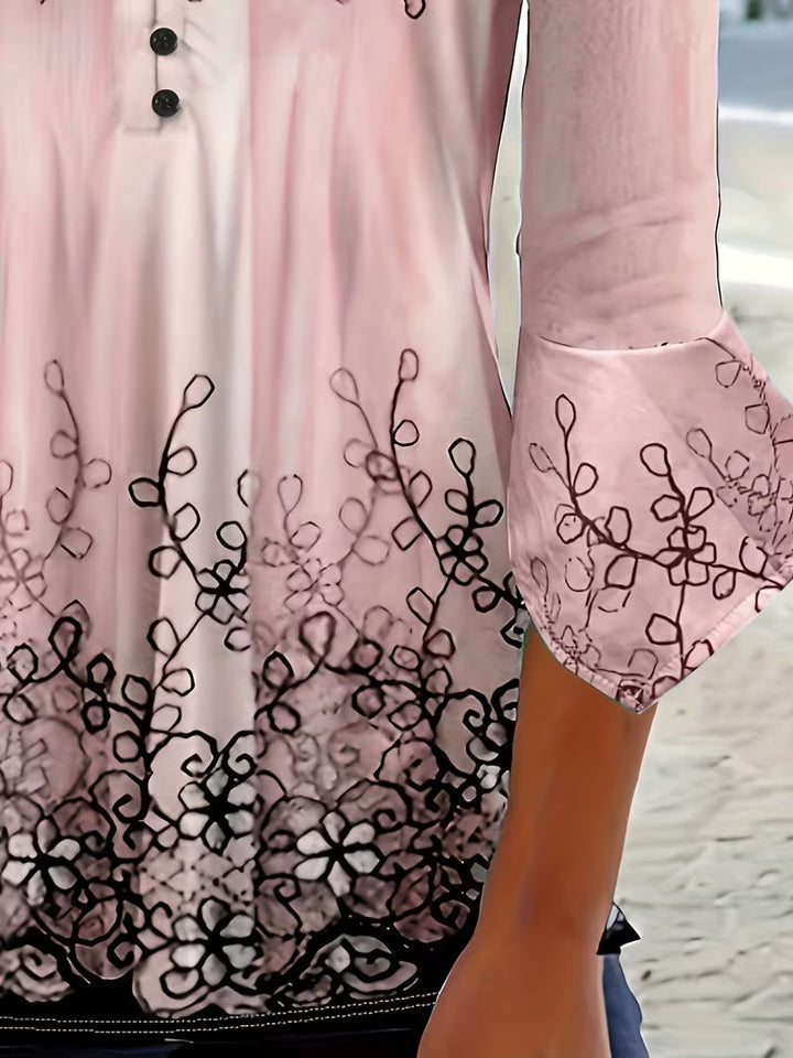 Mesley - Μπλούζα με μισά μανίκια, λουλουδάτο μοτίβο και βολάν