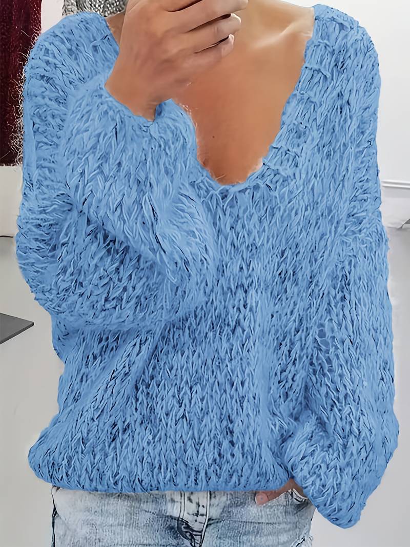 Lital - Κομψό μαλακό πουλόβερ με V-neck