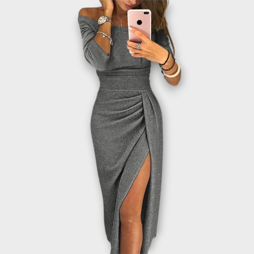 Minjee - Κομψό φόρεμα με ανοιχτούς ώμους