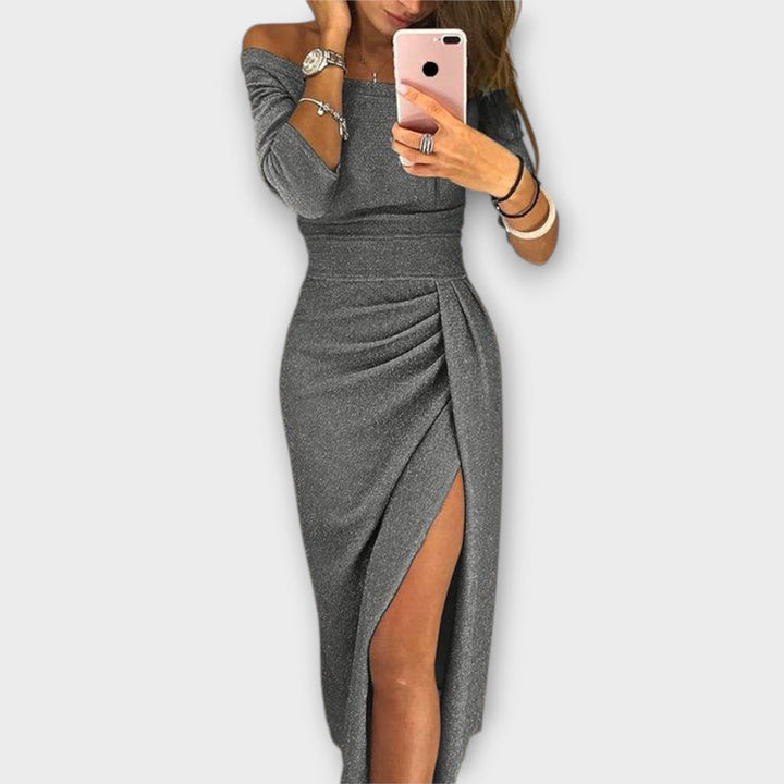 Minjee - Κομψό φόρεμα με ανοιχτούς ώμους