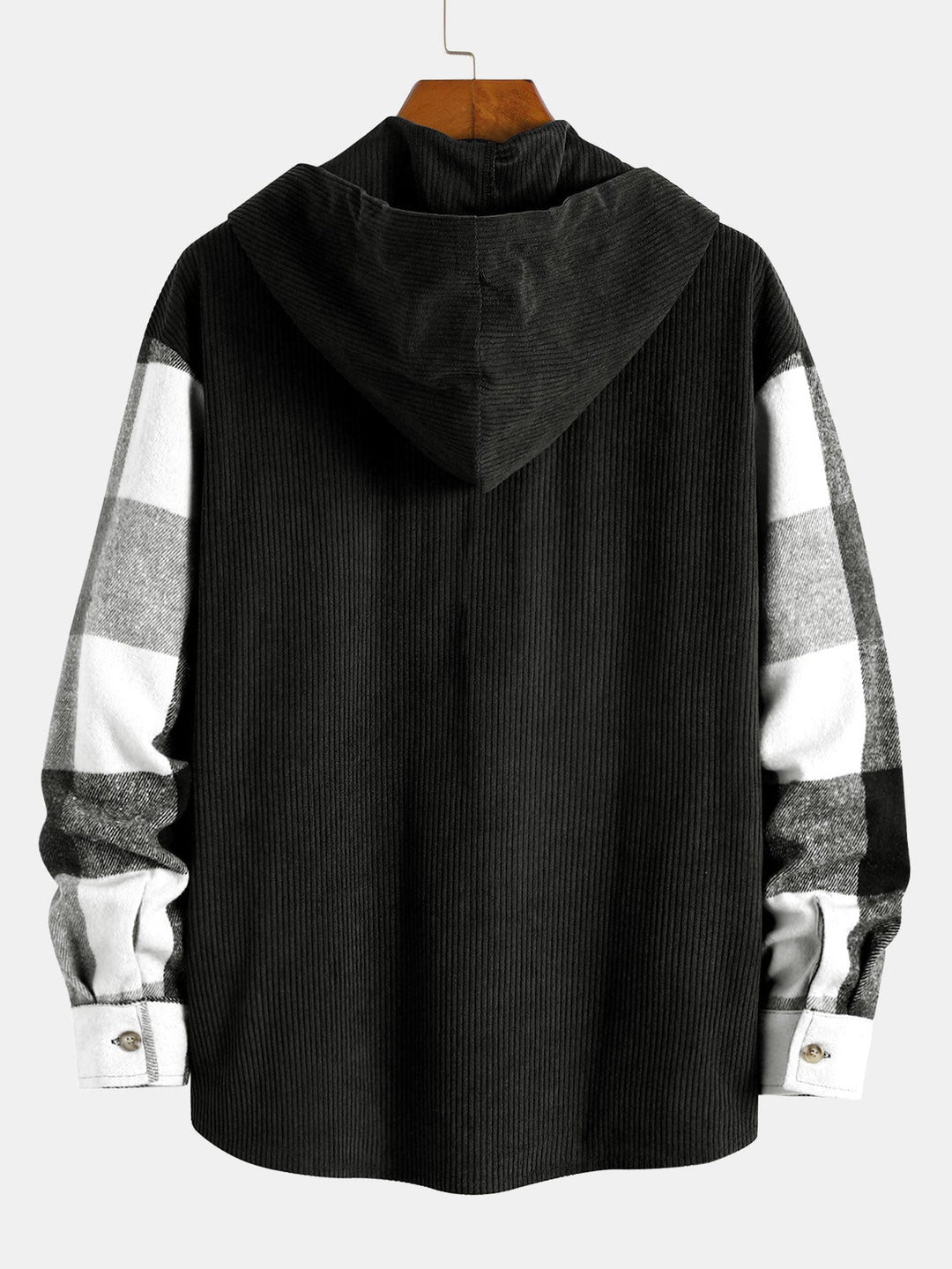 Gaston - Φανελένιο πουκάμισο με κουκούλα και καρό μοτίβο