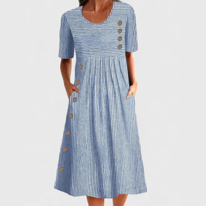 Josipa - Άνετο ριγέ φόρεμα μίντι