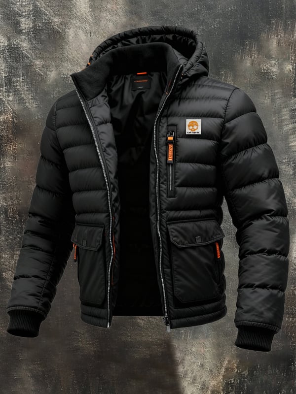 Jitendra - Ρετρό μπουφάν με κουκούλα και φερμουάρ