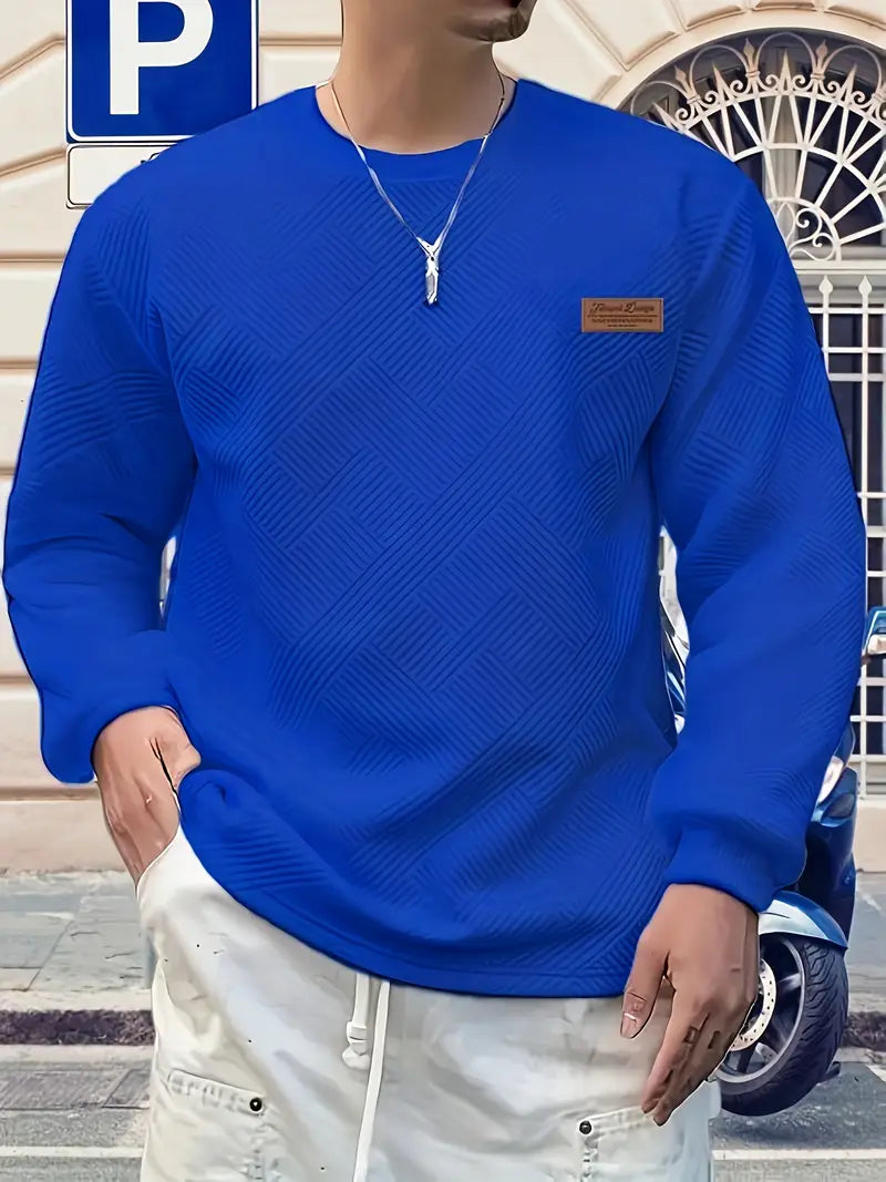 Malinga - Περιστασιακό Γεωμετρικό μοτίβο Φούτερ Με μακρύ μανίκι