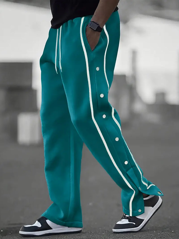 Mendis - Περιστασιακό αθλητικό παντελόνι με ίσια γραμμή και κουμπιά