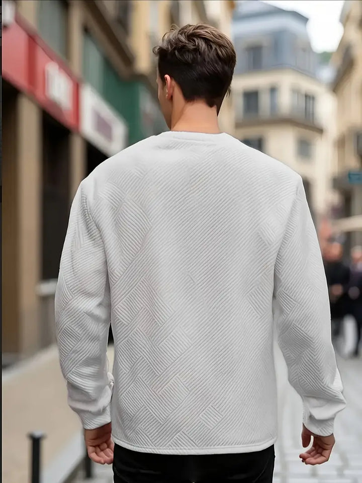 Malinga - Περιστασιακό Γεωμετρικό μοτίβο Φούτερ Με μακρύ μανίκι