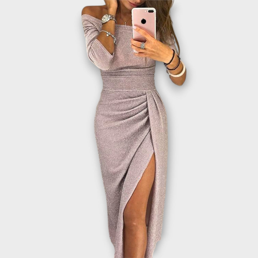 Minjee - Κομψό φόρεμα με ανοιχτούς ώμους