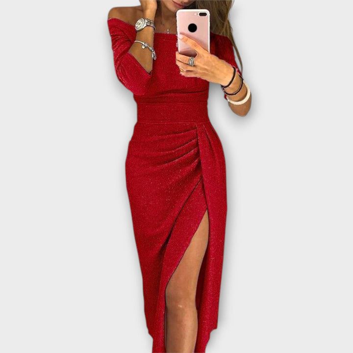 Minjee - Κομψό φόρεμα με ανοιχτούς ώμους