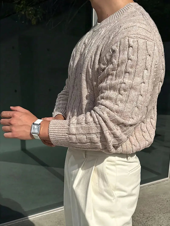 Mergim - Casual πλεκτό πουλόβερ με μακριά μανίκια