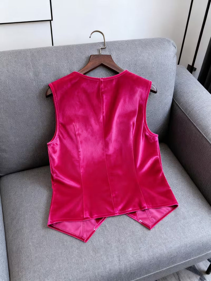 Silje - Ρετρό αμάνικο γιλέκο με V-neck