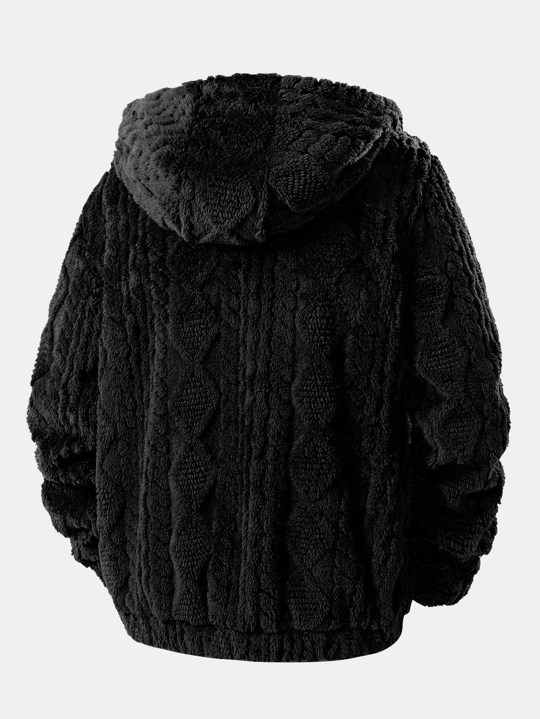 Alonzo - Γεωμετρικό Τζακάρ Τέντι Φούτερ με κουκούλα