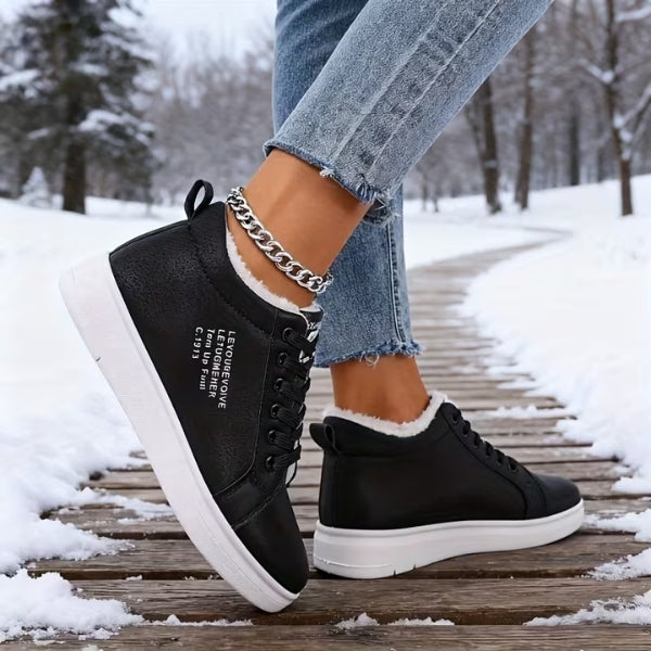 Arlena - Χειμερινά παπούτσια με κορδόνια και γούνα