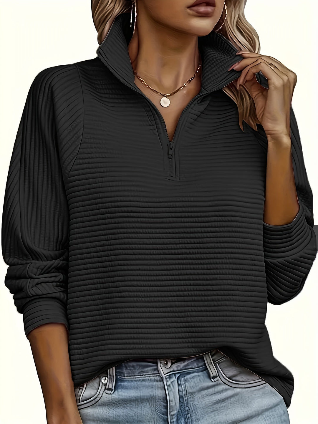 Marthe - Πλεκτό πουλόβερ με φερμουάρ