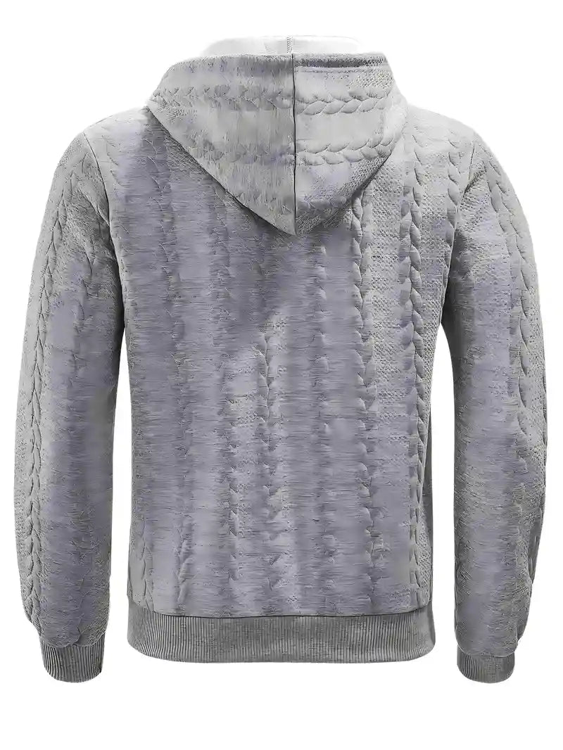 Philipp - Casual φούτερ με κουκούλα και φερμουάρ και μακριά μανίκια