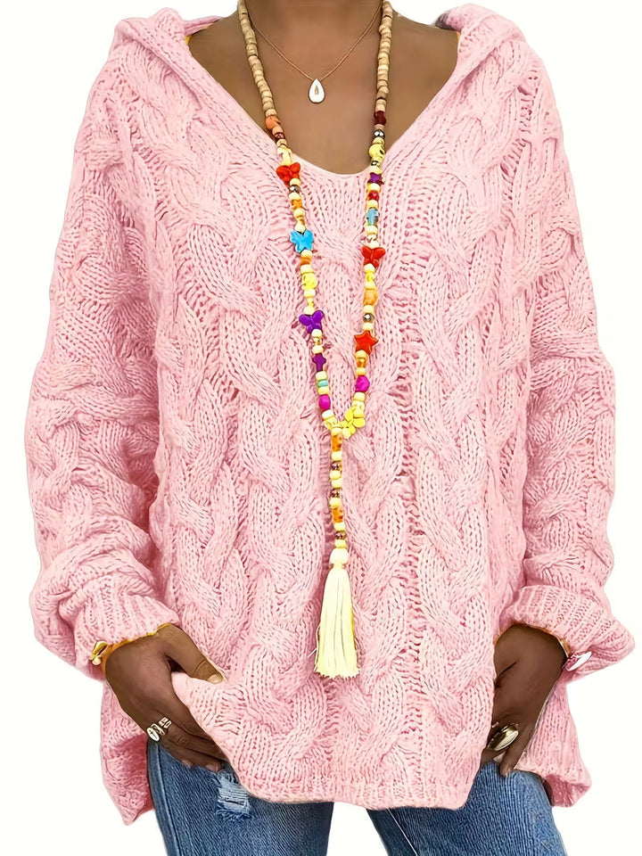 Hailee - Περιστασιακό πλεκτό πουλόβερ με μακριά μανίκια