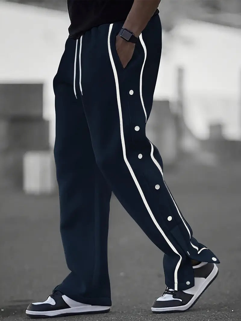 Mendis - Περιστασιακό αθλητικό παντελόνι με ίσια γραμμή και κουμπιά