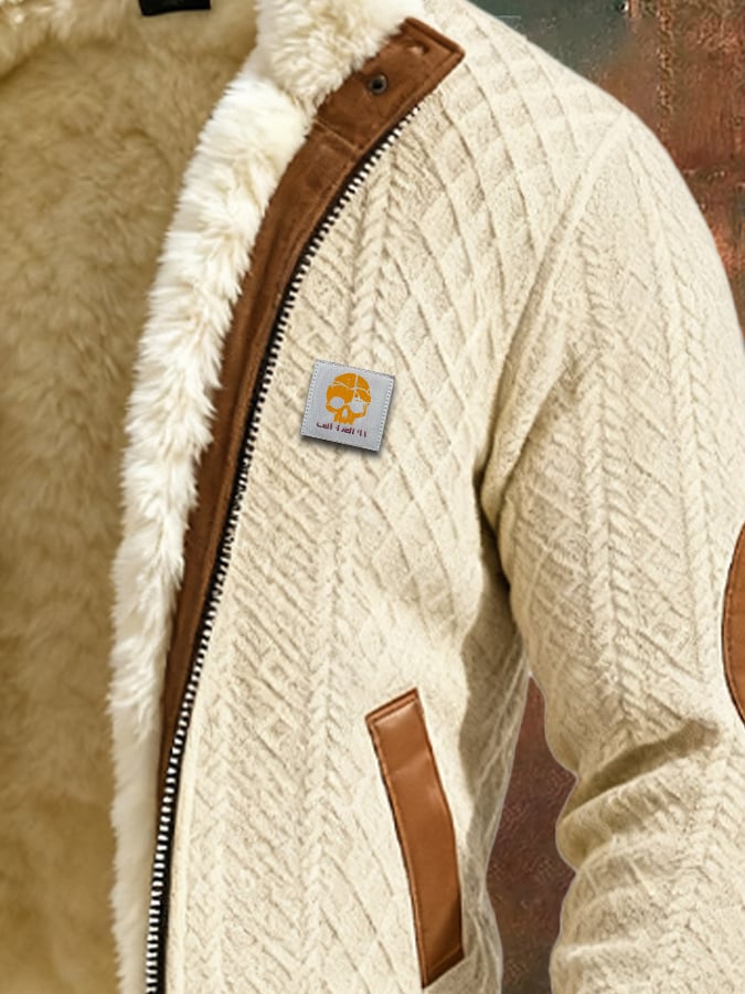 Claudio - Ρετρό πλεκτό μπουφάν με υφή