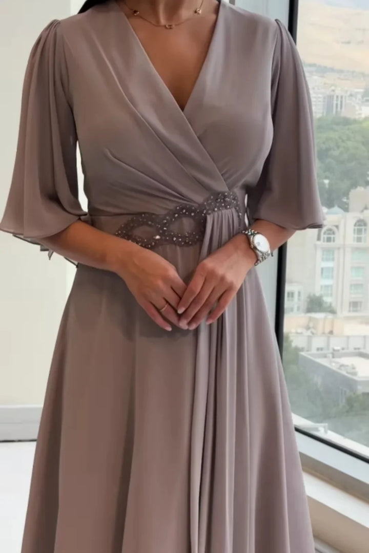 Ezina - Κομψό μακρύ φόρεμα από σιφόν