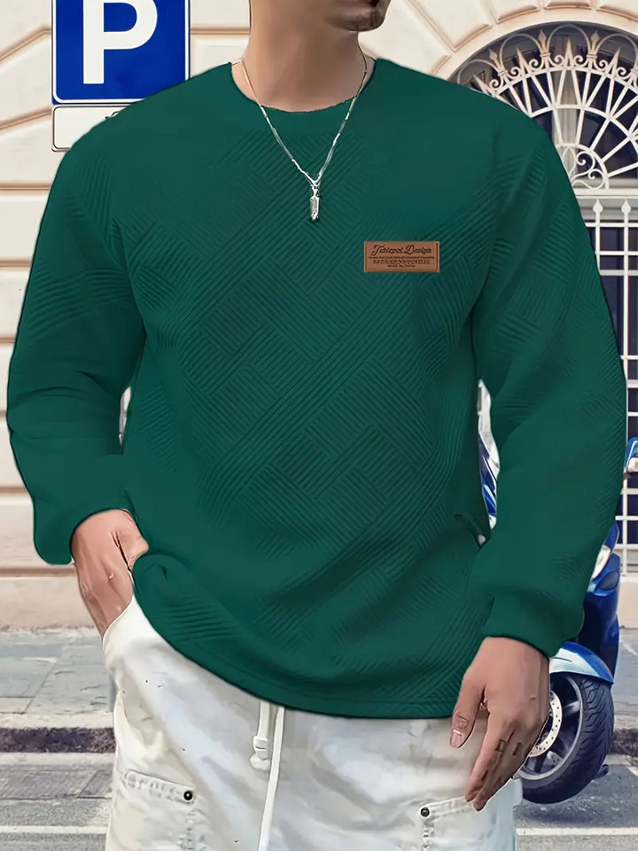 Malinga - Περιστασιακό Γεωμετρικό μοτίβο Φούτερ Με μακρύ μανίκι