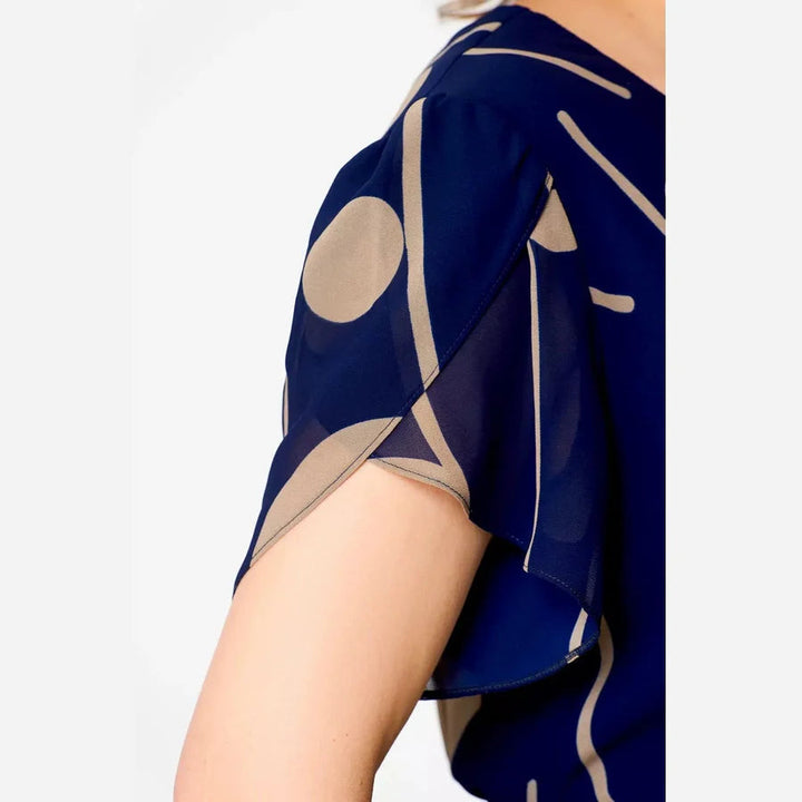 Nazeli - Φόρεμα μήκους μίντι από σιφόν με πουά