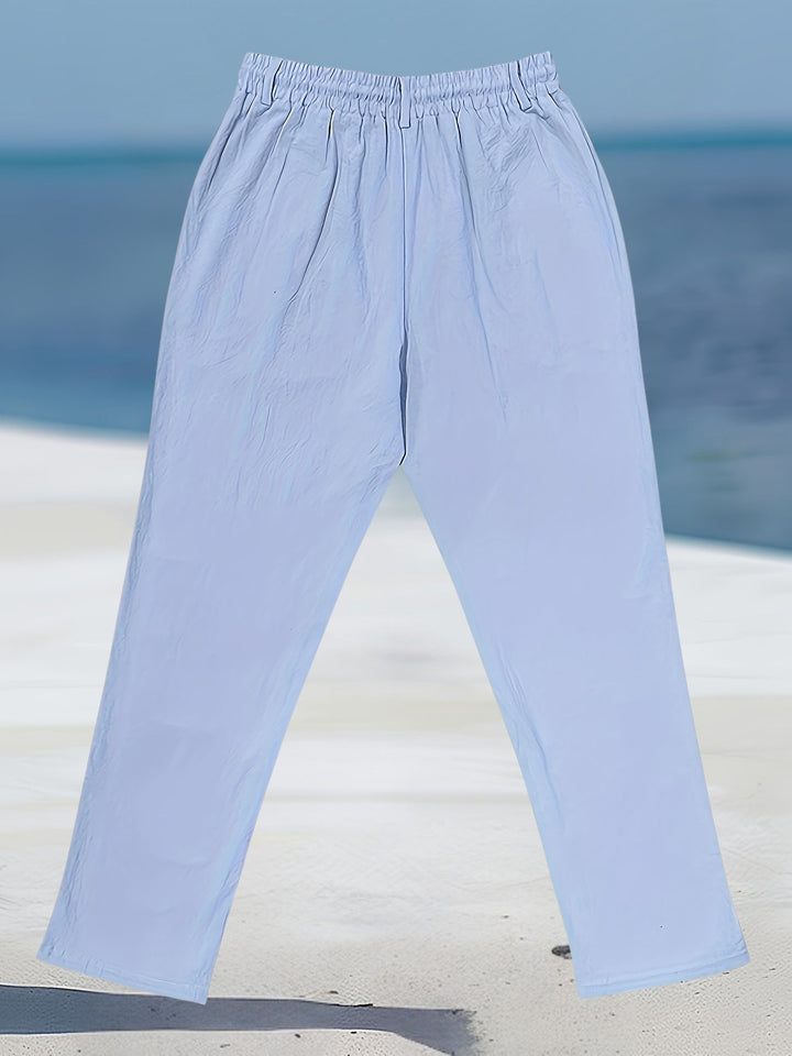 Aznar - Περιστασιακό λινό παντελόνι με ελαστική μέση