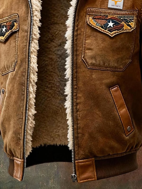 Politano - Ρετρό δερμάτινο μπουφάν