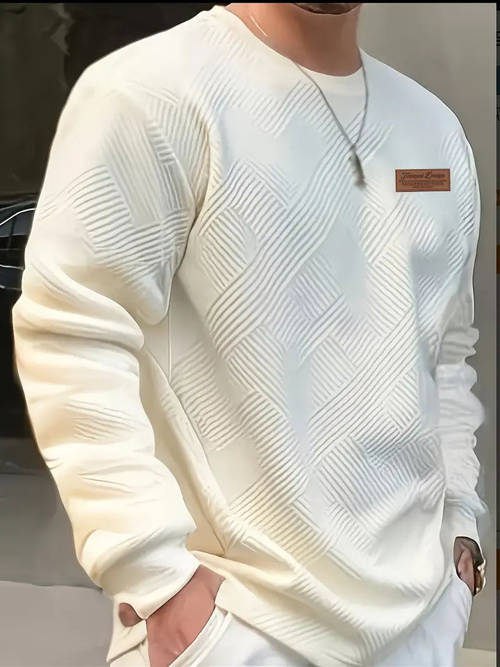 Malinga - Περιστασιακό Γεωμετρικό μοτίβο Φούτερ Με μακρύ μανίκι