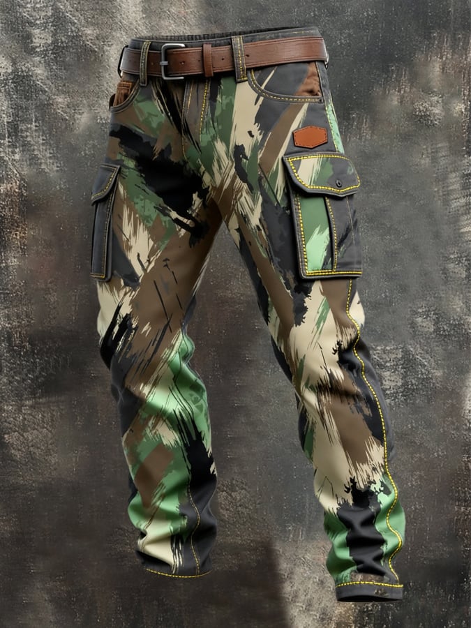 Sonny - Παντελόνι Κλασικό καμουφλάζ με πολλές τσέπες