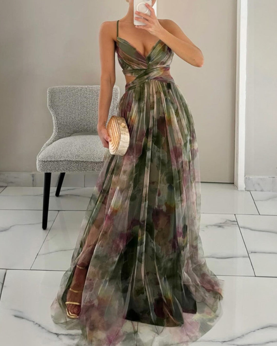 Tunika - Μακρύ φόρεμα με floral τύπωμα