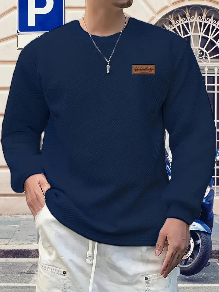 Malinga - Περιστασιακό Γεωμετρικό μοτίβο Φούτερ Με μακρύ μανίκι