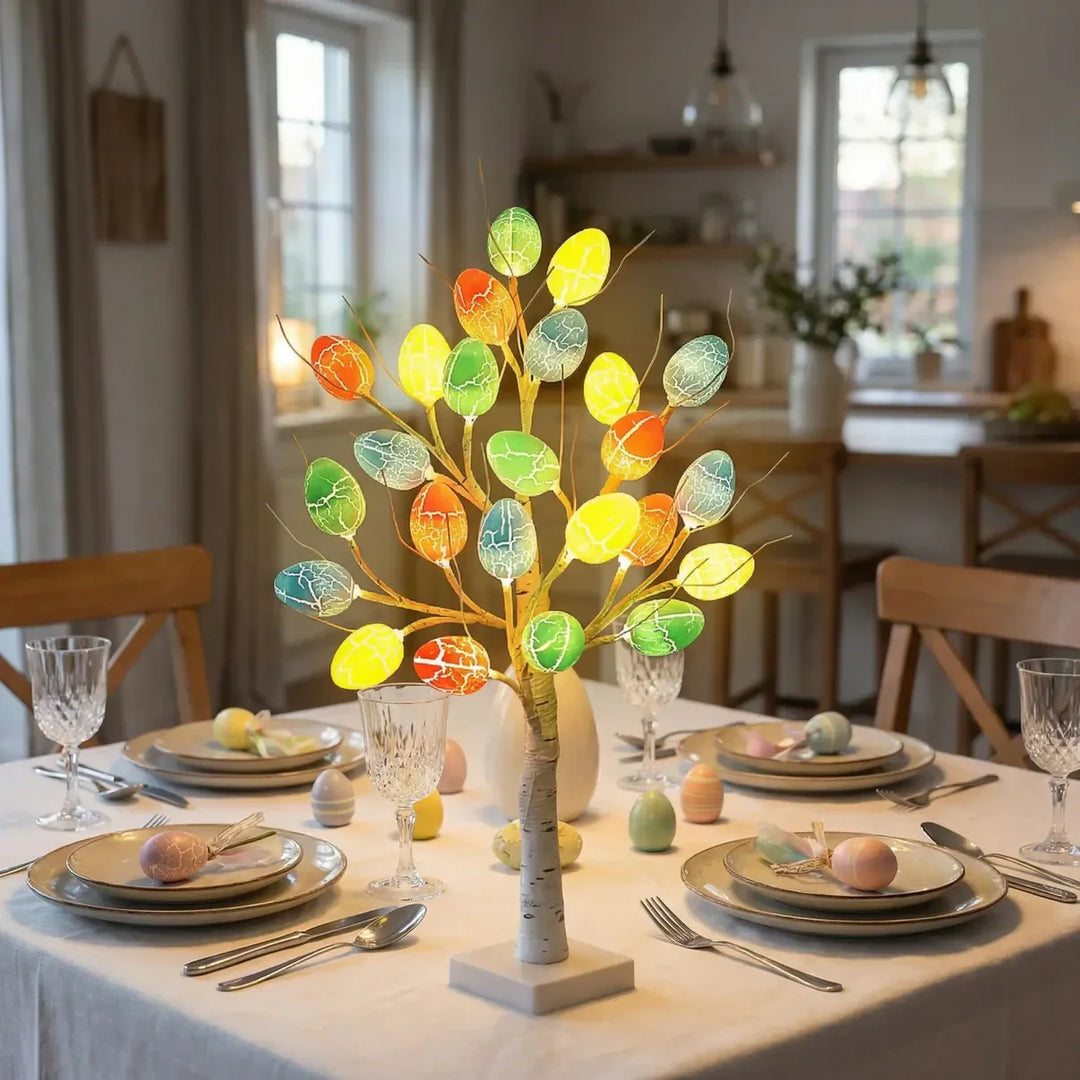 SpringAura - Πολύχρωμο πασχαλινό δέντρο με LED για εορταστική διακόσμηση του σπιτιού