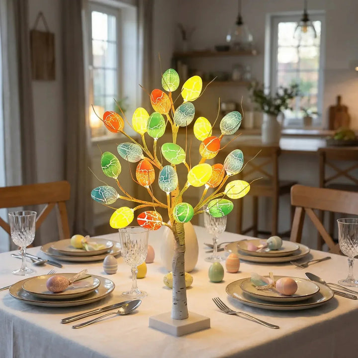 SpringAura - Πολύχρωμο πασχαλινό δέντρο με LED για εορταστική διακόσμηση του σπιτιού