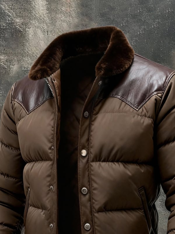 Benzema - Κομψό μακρυμάνικο ζεστό δερμάτινο μπουφάν