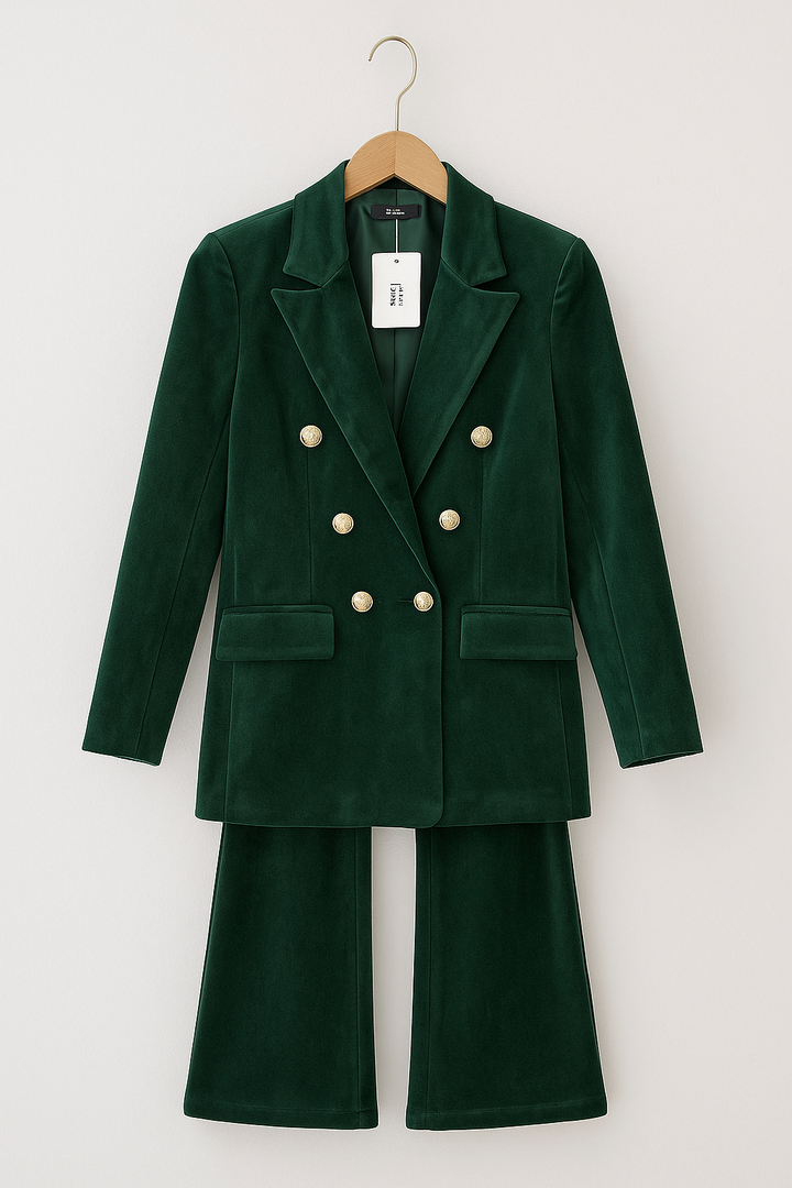Dimitra - Βελούδινο σετ με διπλό πέτο